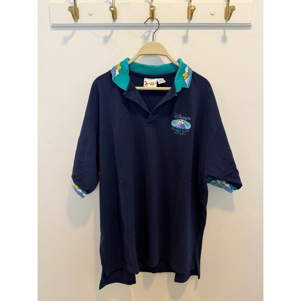 Vintage 90s Walt Disney World Old Key West Resort Polo Shirt USA Made “Member”